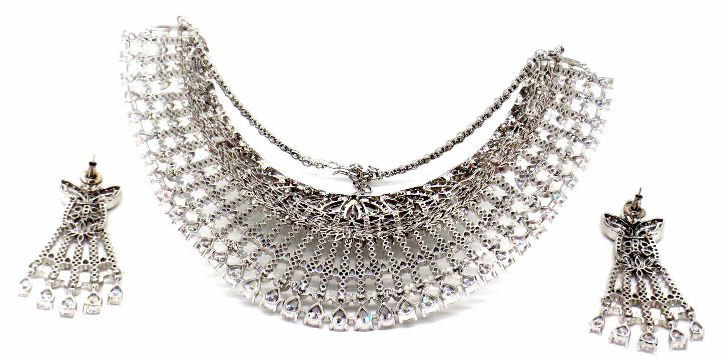 Jewelshingar Jewellery Silver Plated Necklaces For Women ( 56879NAD )