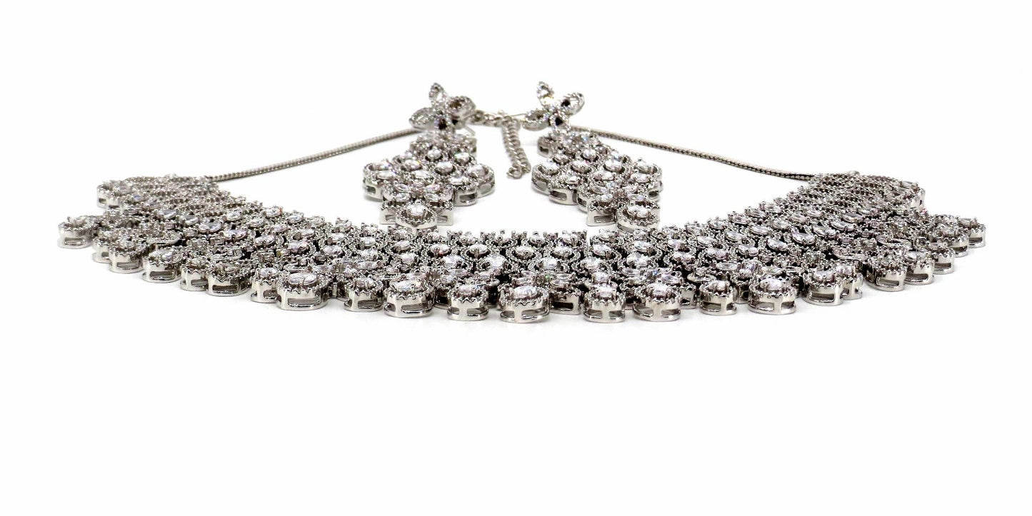 Jewelshingar Jewellery Silver Plated Necklaces For Women ( 56885NAD )