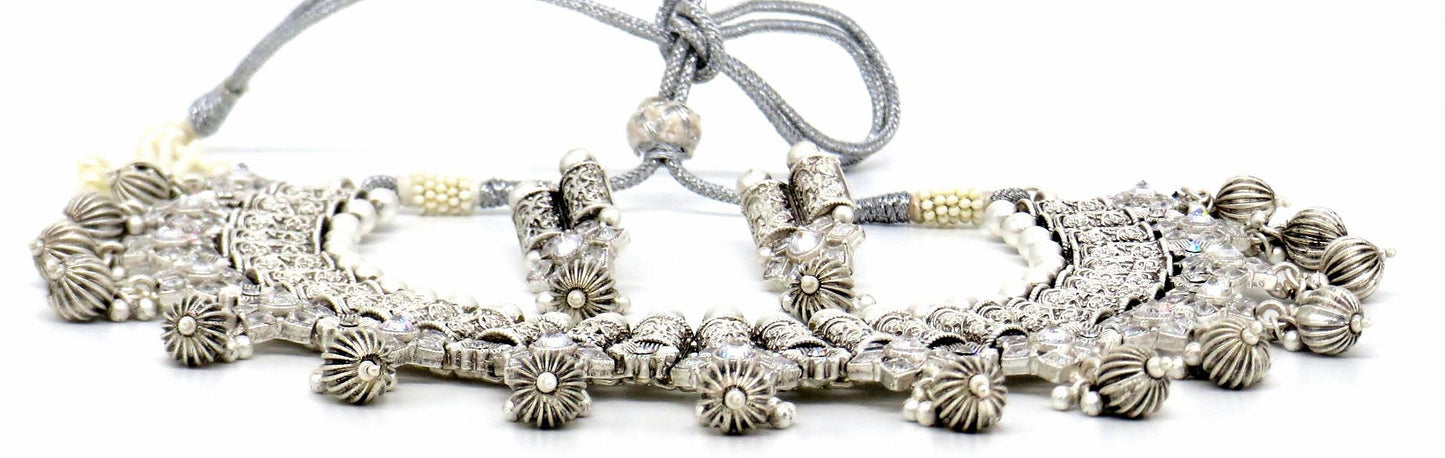 Jewelshingar Jewellery Silver Plated Necklaces For Women ( 56889NAD )