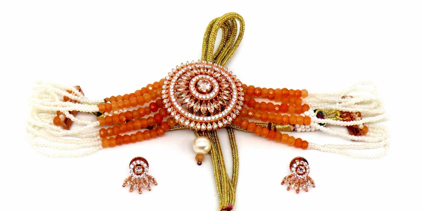 Jewelshingar Jewellery Rose Gold Plated Necklaces For Women ( 56957NAD )