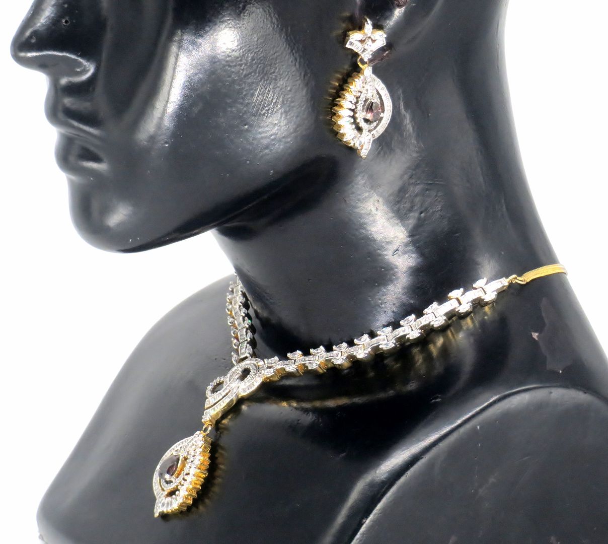 Jewelshingar Jewellery Silver Gold Plated Necklaces For Women ( 56974NAD )