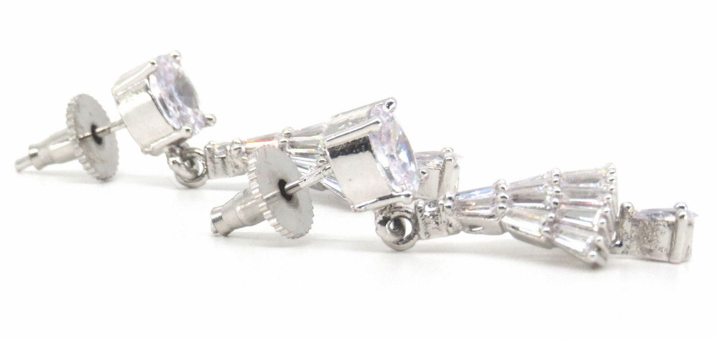 Jewelshingar Jewellery Silver Plated Silver Colour Earrings For Women ( 57069EAD )