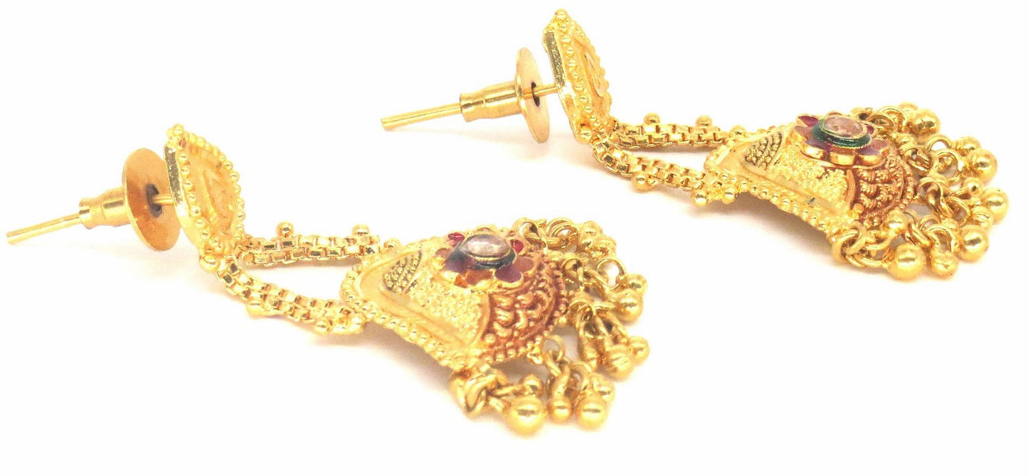 Jewelshingar Jewellery Gold Plated Gold Colour Earrings For Women ( 57260PED )
