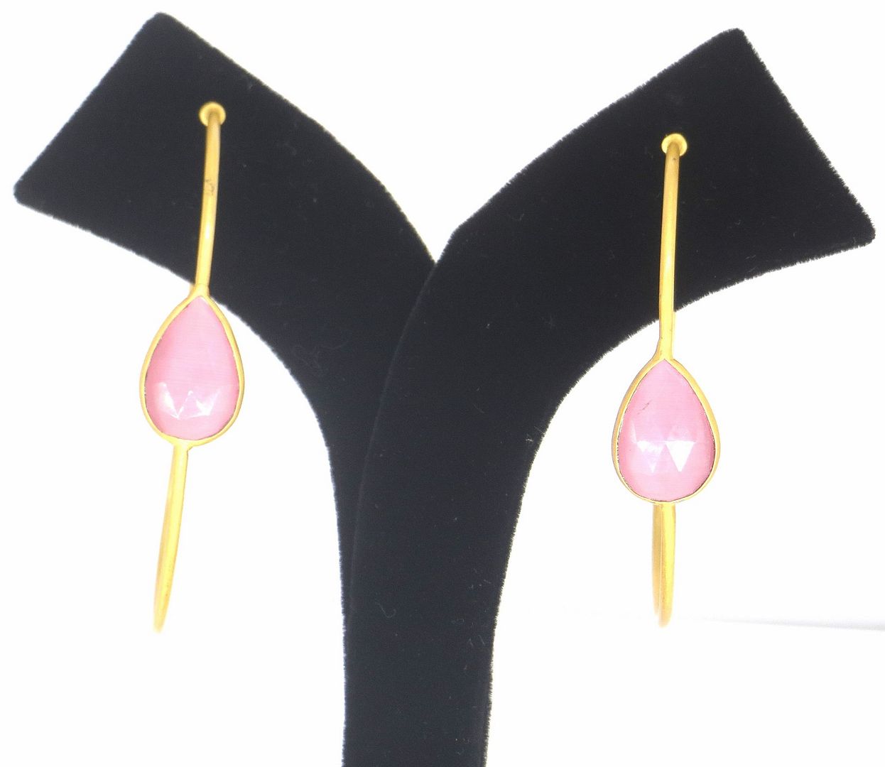 Jewelshingar Jewellery Gold Plated Pink Colour Earrings For Women ( 57297URB )