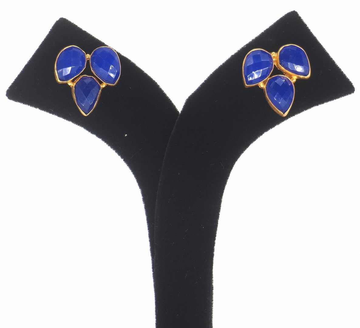 Jewelshingar Jewellery Gold Plated Blue Colour Earrings For Women ( 57326URS )