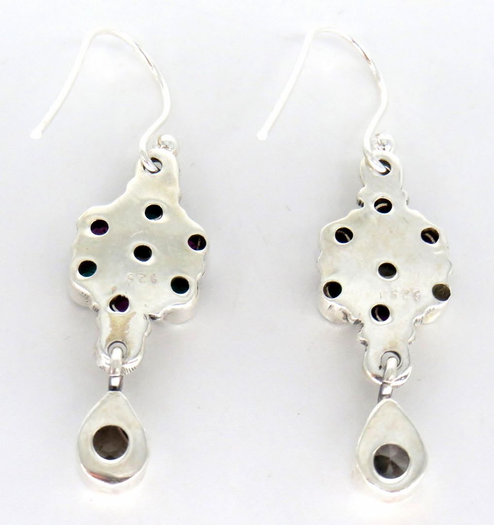 Jewelshingar Jewellery 925 Sterling Silver Plated Multi Colour Earrings For Women ( 57587SSL )