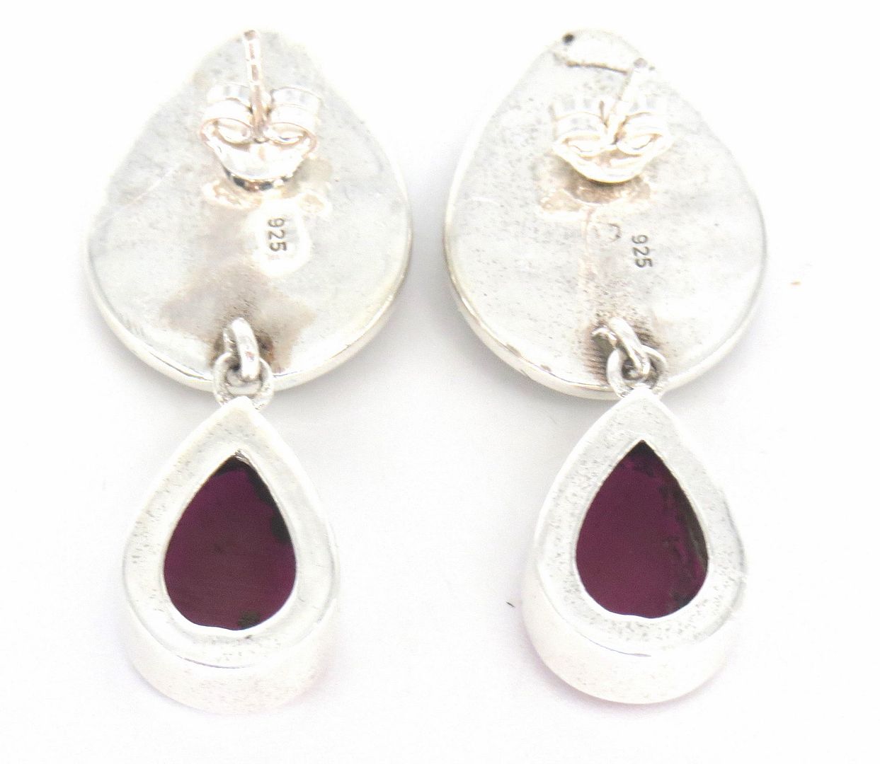 Jewelshingar Jewellery 925 Sterling Silver Plated Pink Colour Earrings For Women ( 57642SSE )