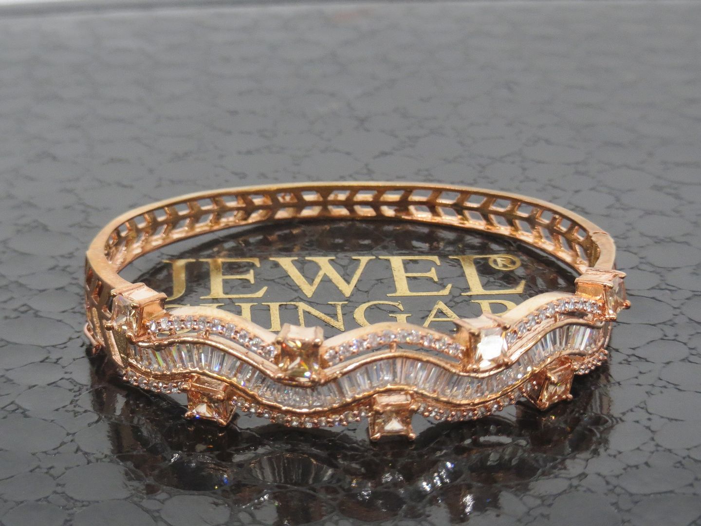 Jewelshingar Jewellery Rose Gold Plated Bracelets For Women ( 57842BCD )