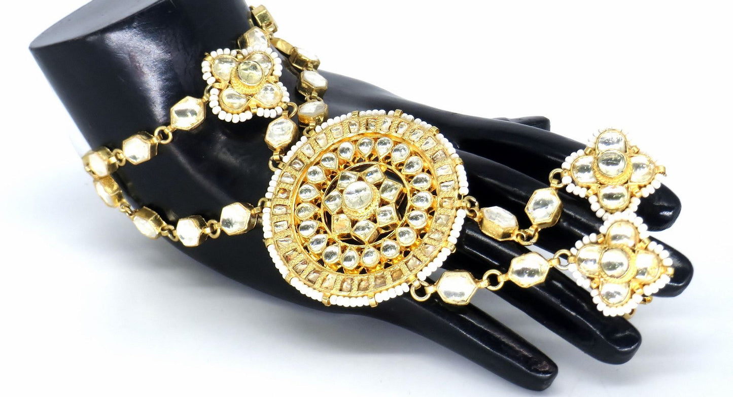 Jewelshingar Jewellery Gold Plated Hathphool For Women ( 57995CBH )