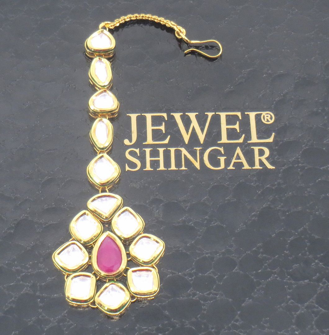Jewelshingar Jewellery Gold Plated Kundan Maangtikka For Women ( 58028MTK )