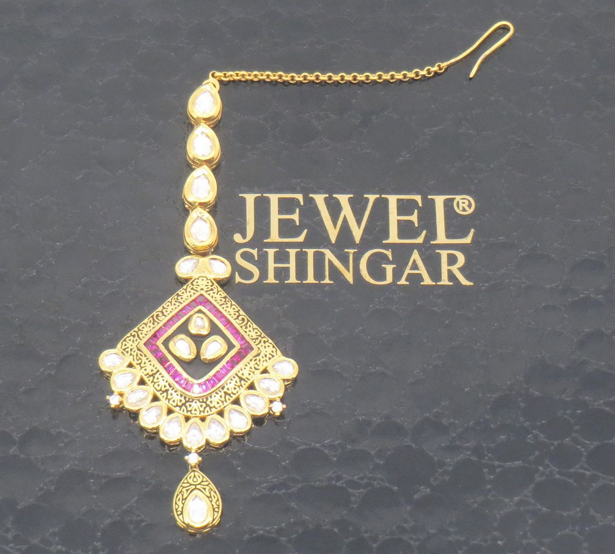 Jewelshingar Jewellery Gold Plated Kundan Maangtikka For Women ( 58047MTK )