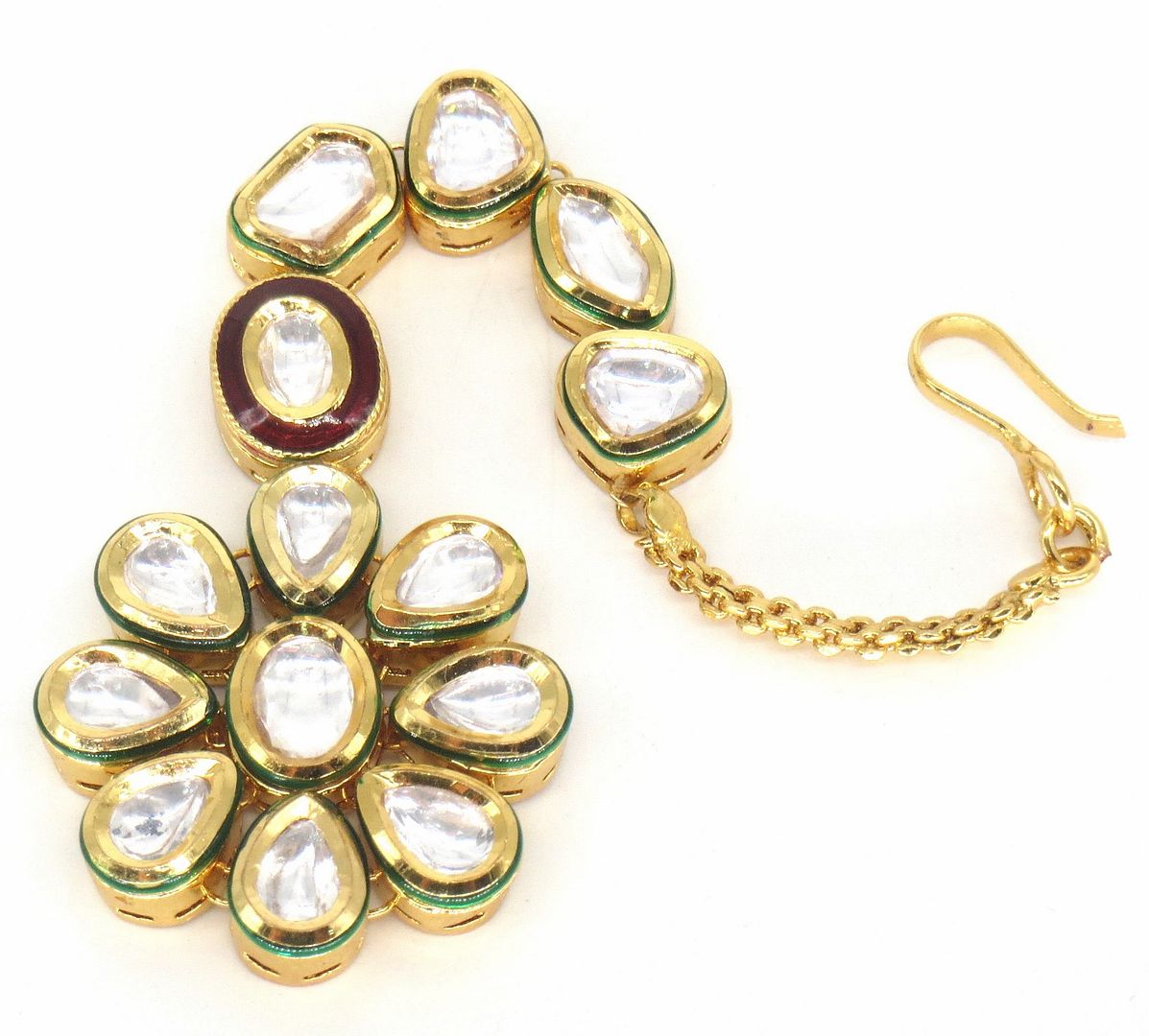 Jewelshingar Jewellery Gold Plated Kundan Maangtikka For Women ( 58059MTK )