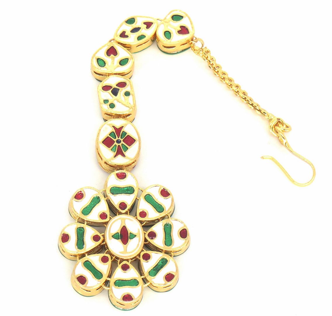 Jewelshingar Jewellery Gold Plated Kundan Maangtikka For Women ( 58059MTK )