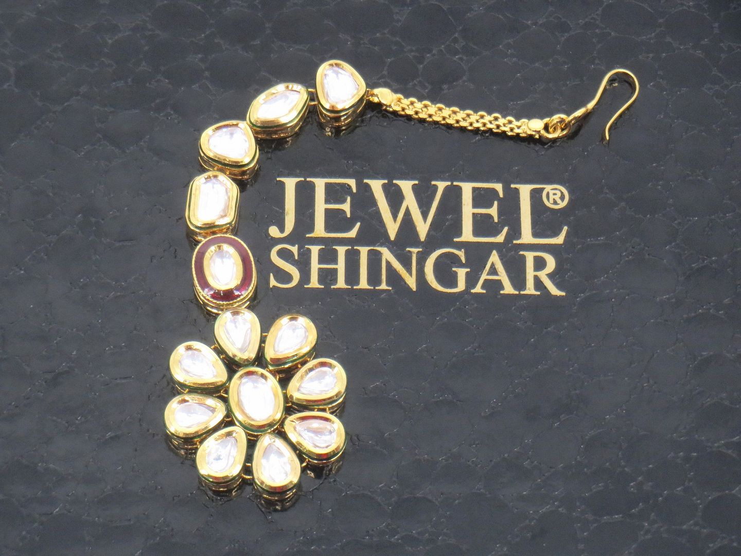 Jewelshingar Jewellery Gold Plated Kundan Maangtikka For Women ( 58059MTK )