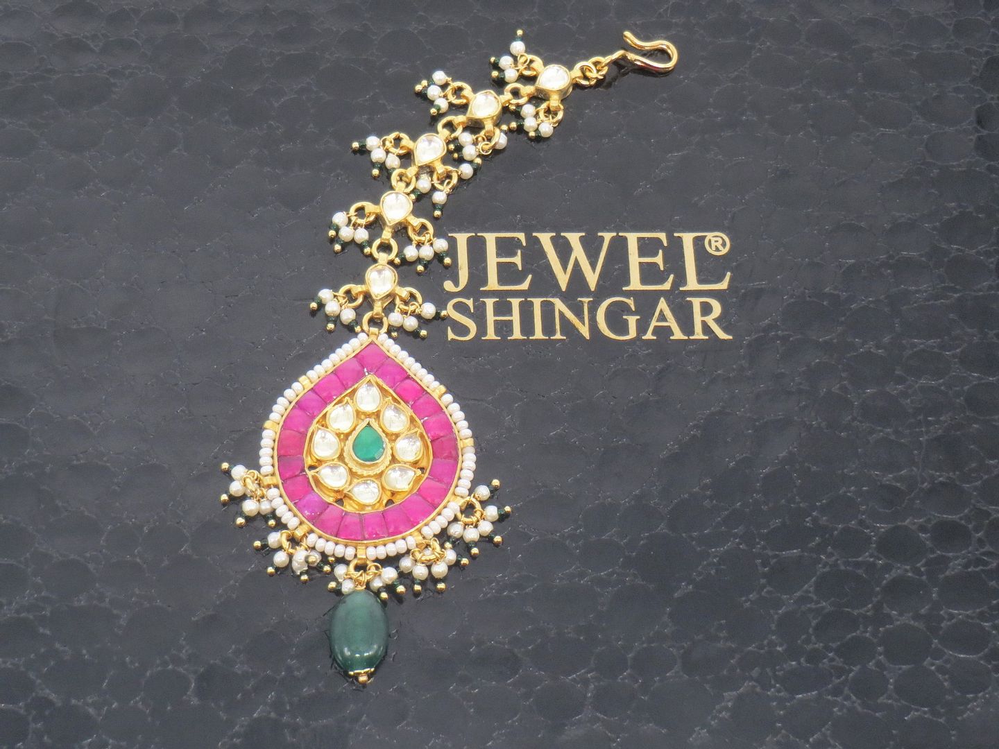 Jewelshingar Jewellery Gold Plated Kundan Maangtikka For Women ( 58311MTK )