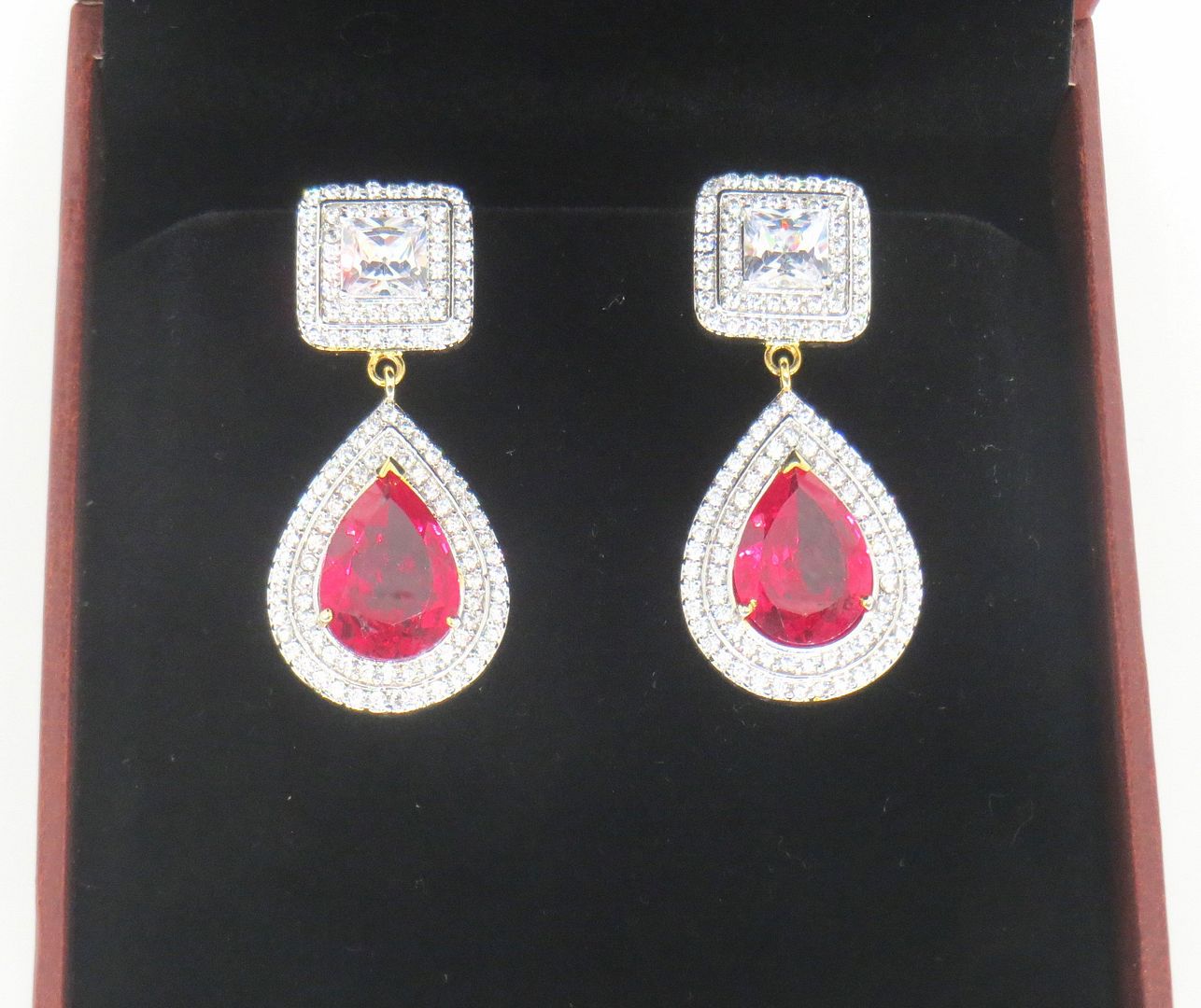 Jewelshingar Jewellery Fine 925 Silver Plated Austrian Diamond Solitare Look Earring In Beautiful Jewellery Box For Gifting For Woman ( 58462EAD )