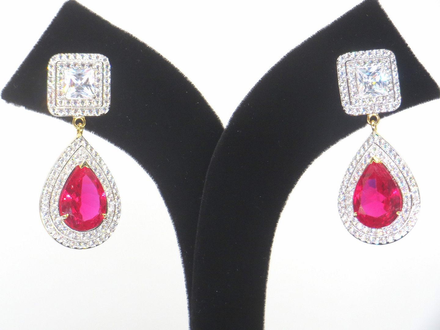 Jewelshingar Jewellery Fine 925 Silver Plated Austrian Diamond Solitare Look Earring In Beautiful Jewellery Box For Gifting For Woman ( 58462EAD )