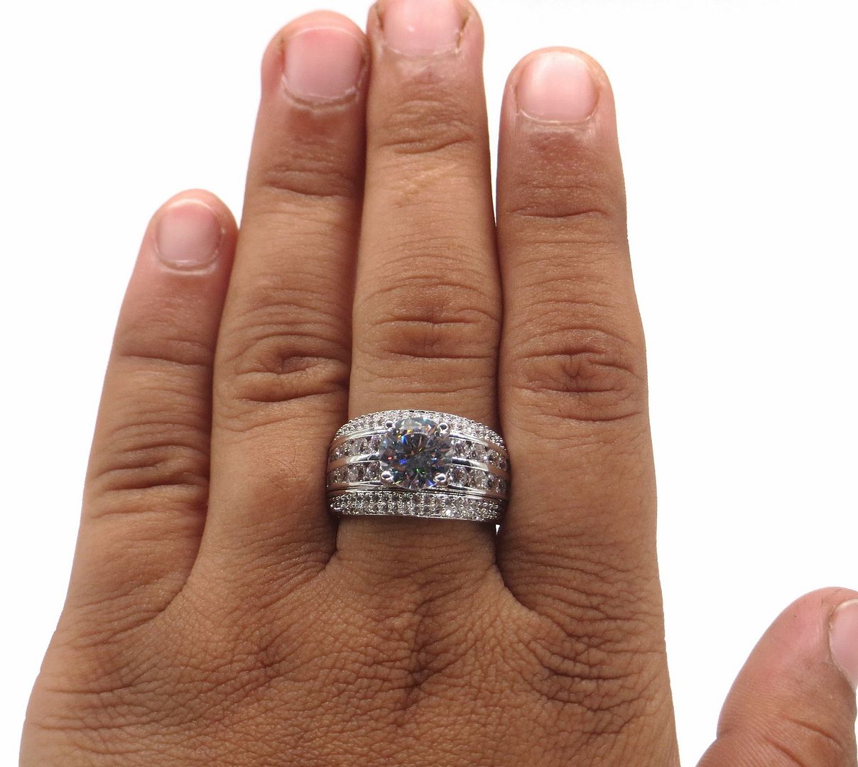 Jewelshingar Jewellery Fine 925 Silver Plated Austrian Diamond Solitare Look Ring In Beautiful Jewellery Box For Gifting For Woman ( 58485RIN )