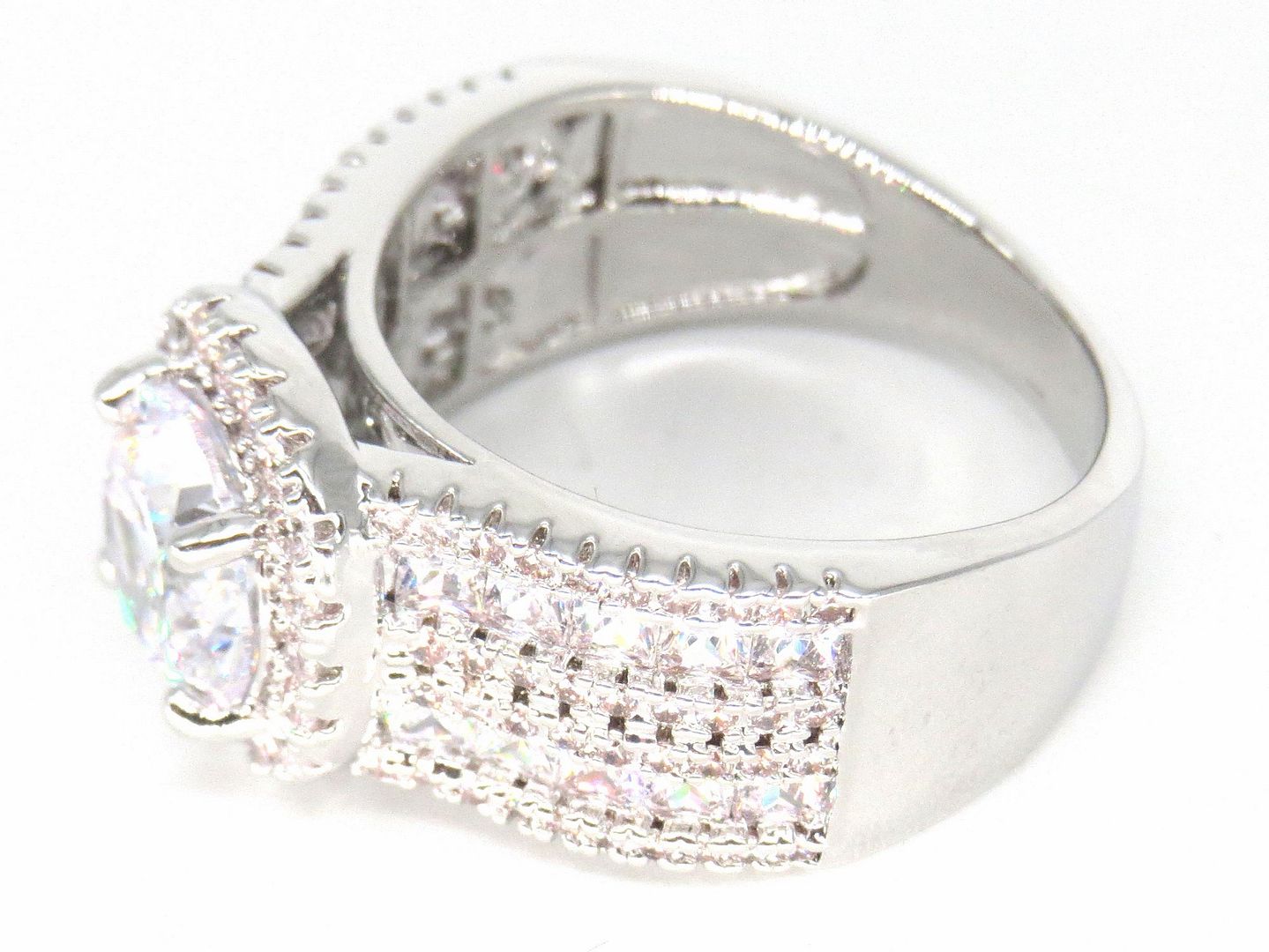 Jewelshingar Jewellery Fine 925 Silver Plated Austrian Diamond Solitare Look Ring In Beautiful Jewellery Box For Gifting For Woman ( 58493RIN )