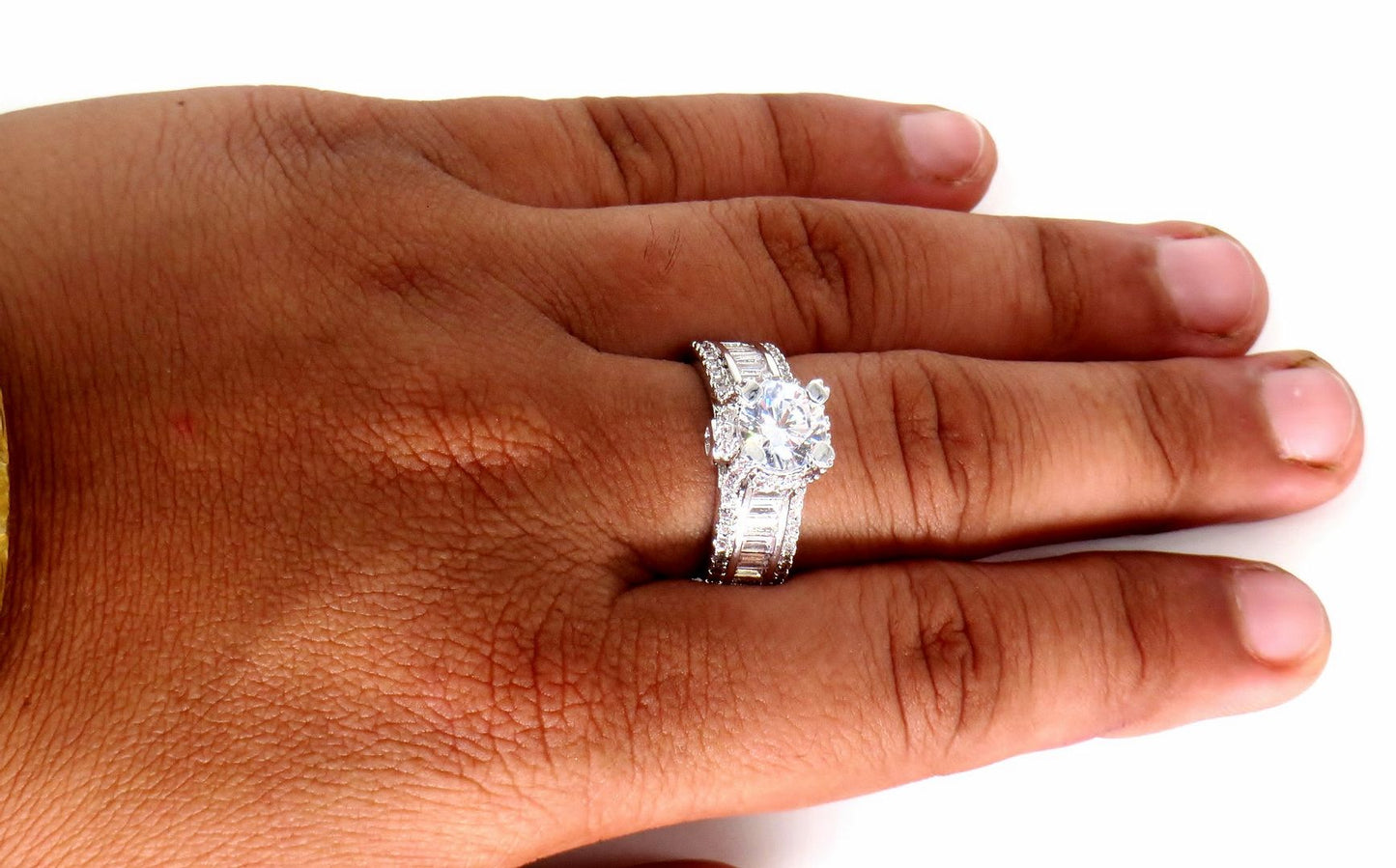 Jewelshingar Jewellery Fine 925 Silver Plated Austrian Diamond Solitare Look Ring In Beautiful Jewellery Box For Gifting For Woman ( 58508RIN )