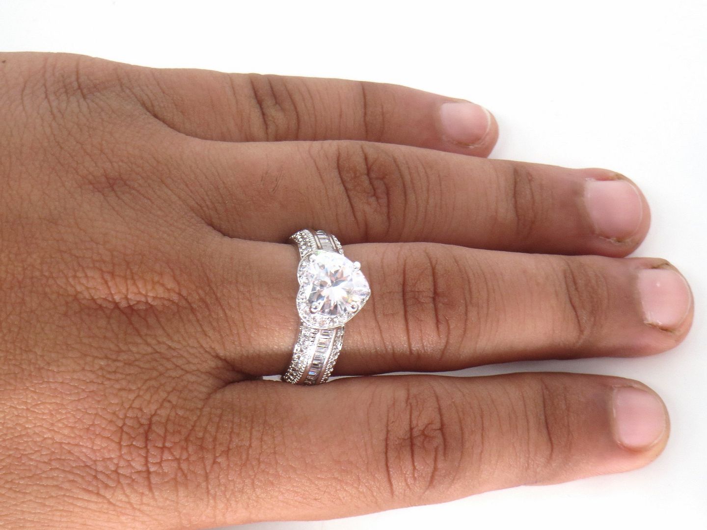 Jewelshingar Jewellery Fine 925 Silver Plated Austrian Diamond Solitare Look Ring In Beautiful Jewellery Box For Gifting For Woman ( 58522RIN )