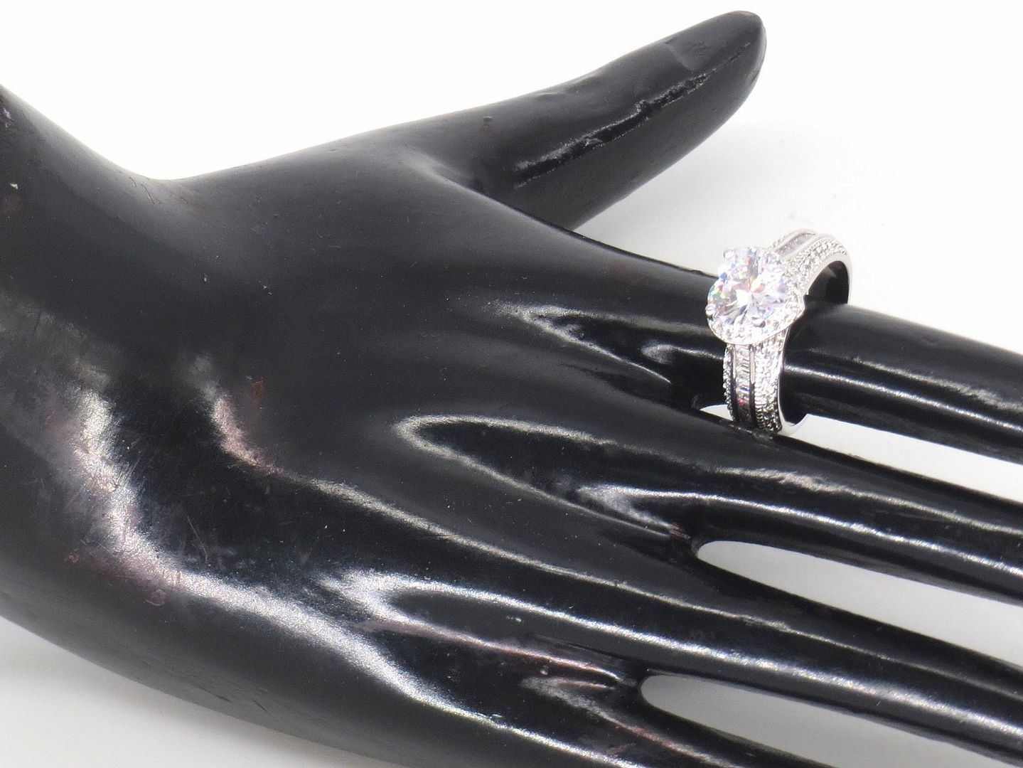 Jewelshingar Jewellery Fine 925 Silver Plated Austrian Diamond Solitare Look Ring In Beautiful Jewellery Box For Gifting For Woman ( 58522RIN )