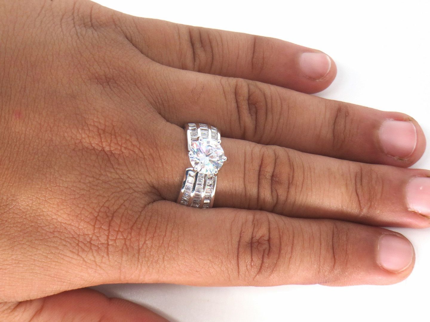 Jewelshingar Jewellery Fine 925 Silver Plated Austrian Diamond Solitare Look Ring In Beautiful Jewellery Box For Gifting For Woman ( 58529RIN )