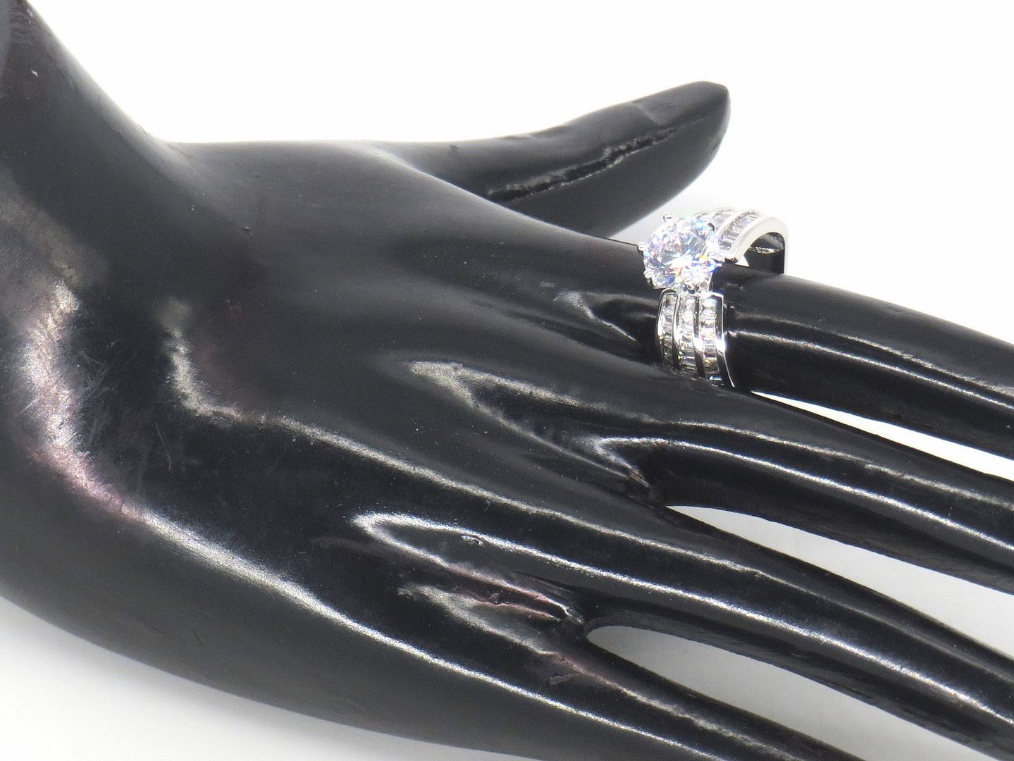 Jewelshingar Jewellery Fine 925 Silver Plated Austrian Diamond Solitare Look Ring In Beautiful Jewellery Box For Gifting For Woman ( 58529RIN )