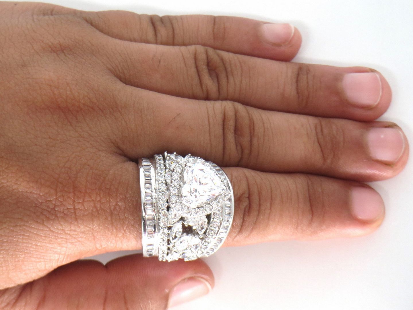 Jewelshingar Jewellery American Diamond Clear Colour Size 16 Silver Plated Ring For Girls ( 58567SSR )