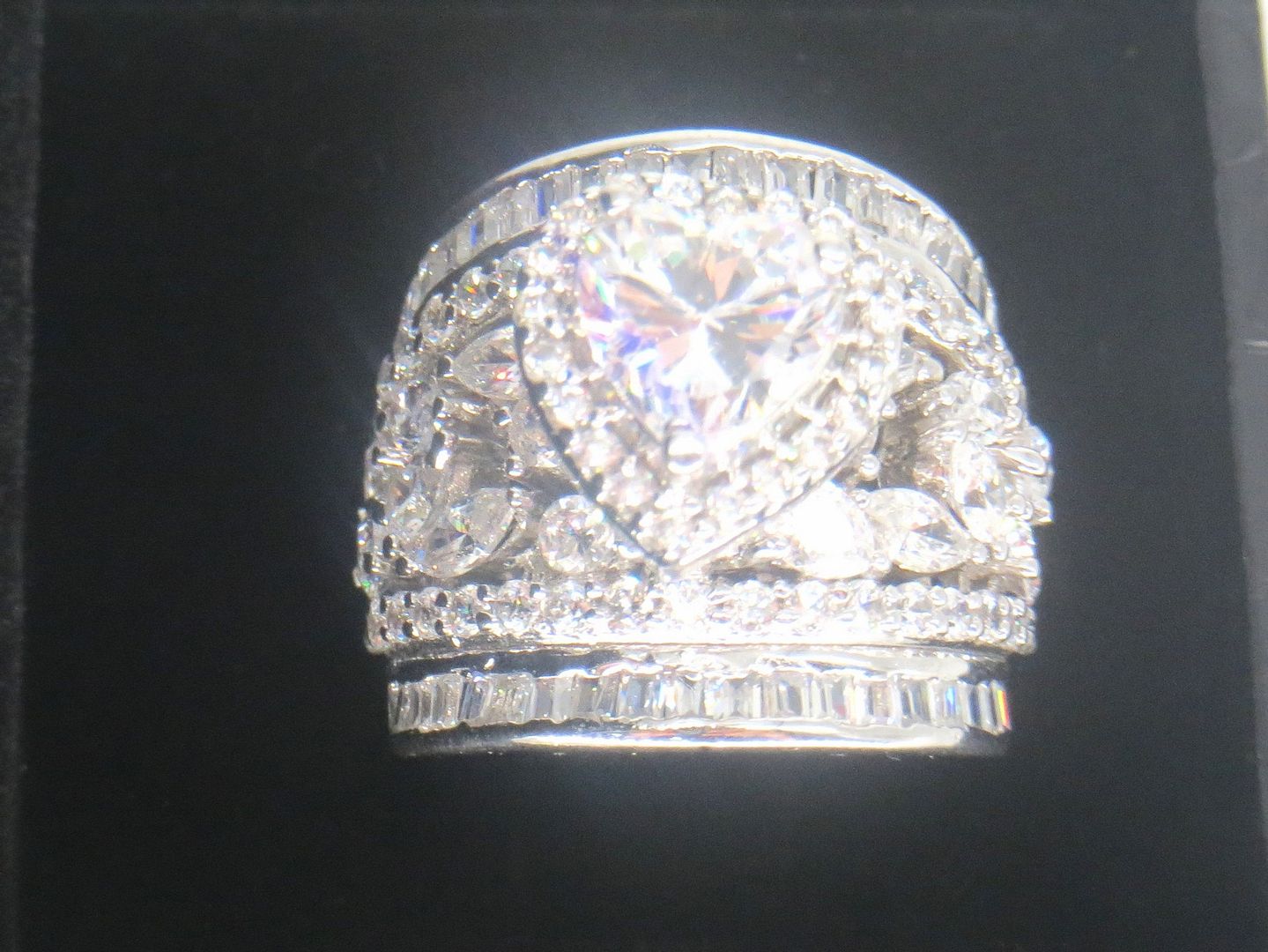 Jewelshingar Jewellery American Diamond Clear Colour Size 16 Silver Plated Ring For Girls ( 58567SSR )