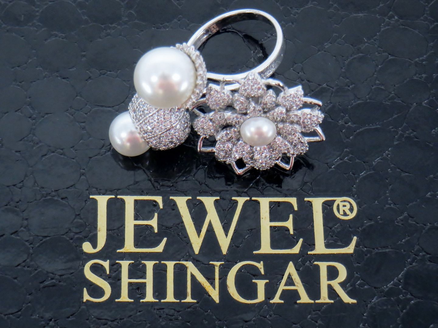 Jewelshingar Jewellery American Diamond White Colour Size 13 Silver Plated Ring For Girls ( 59035RIN )