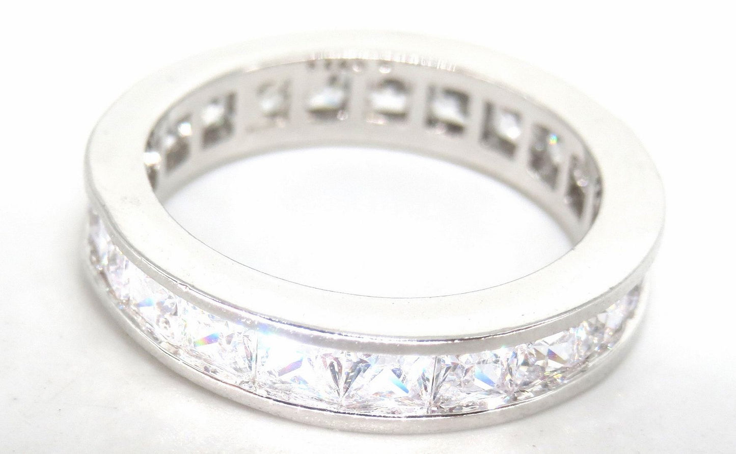 Jewelshingar Jewellery American Diamond Clear Colour Size 13 Silver Plated Ring For Girls ( 59152RIN )