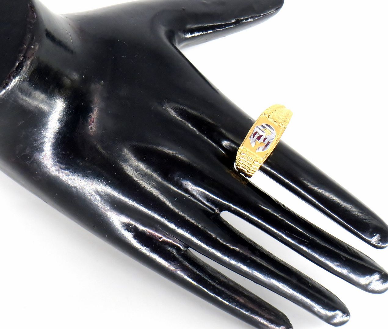 Jewelshingar Jewellery American Diamond Silver Gold Colour Size 18 Silver Gold Plated Ring For Girls ( 59308RIN )