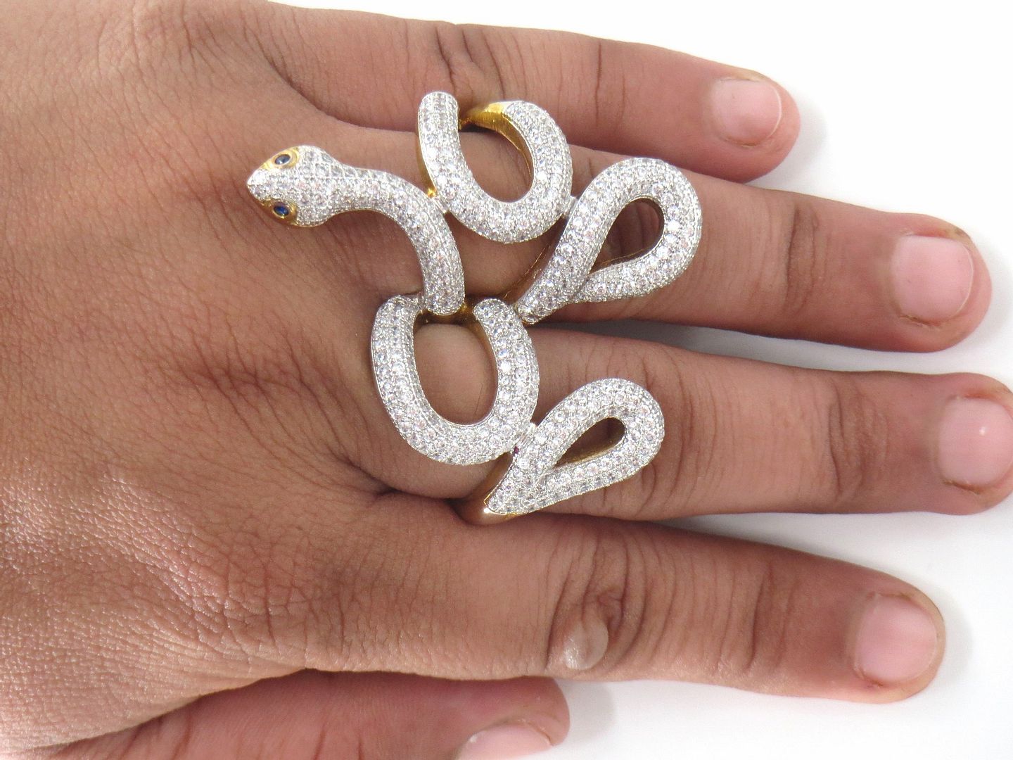 Jewelshingar Jewellery American Diamond Clear Colour Size 11 Gold Plated Ring For Girls ( 59350RIN )