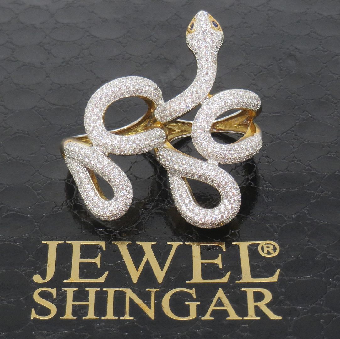 Jewelshingar Jewellery American Diamond Clear Colour Size 11 Gold Plated Ring For Girls ( 59350RIN )