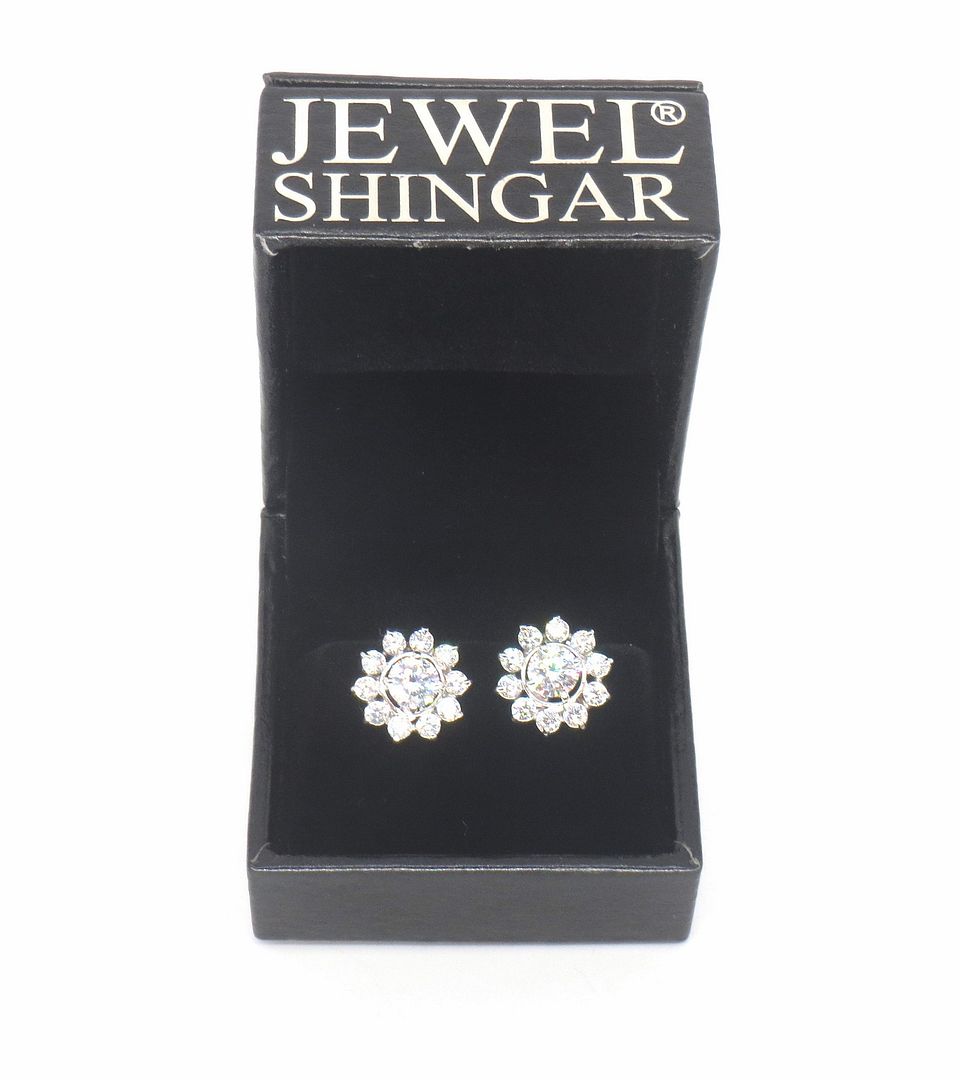 Jewelshingar Jewellery Silver925 Plated Swarovski DiamondEarrings For Women ( 59522SSS )