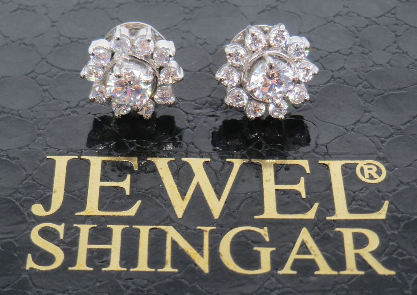 Jewelshingar Jewellery Silver925 Plated Swarovski DiamondEarrings For Women ( 59522SSS )