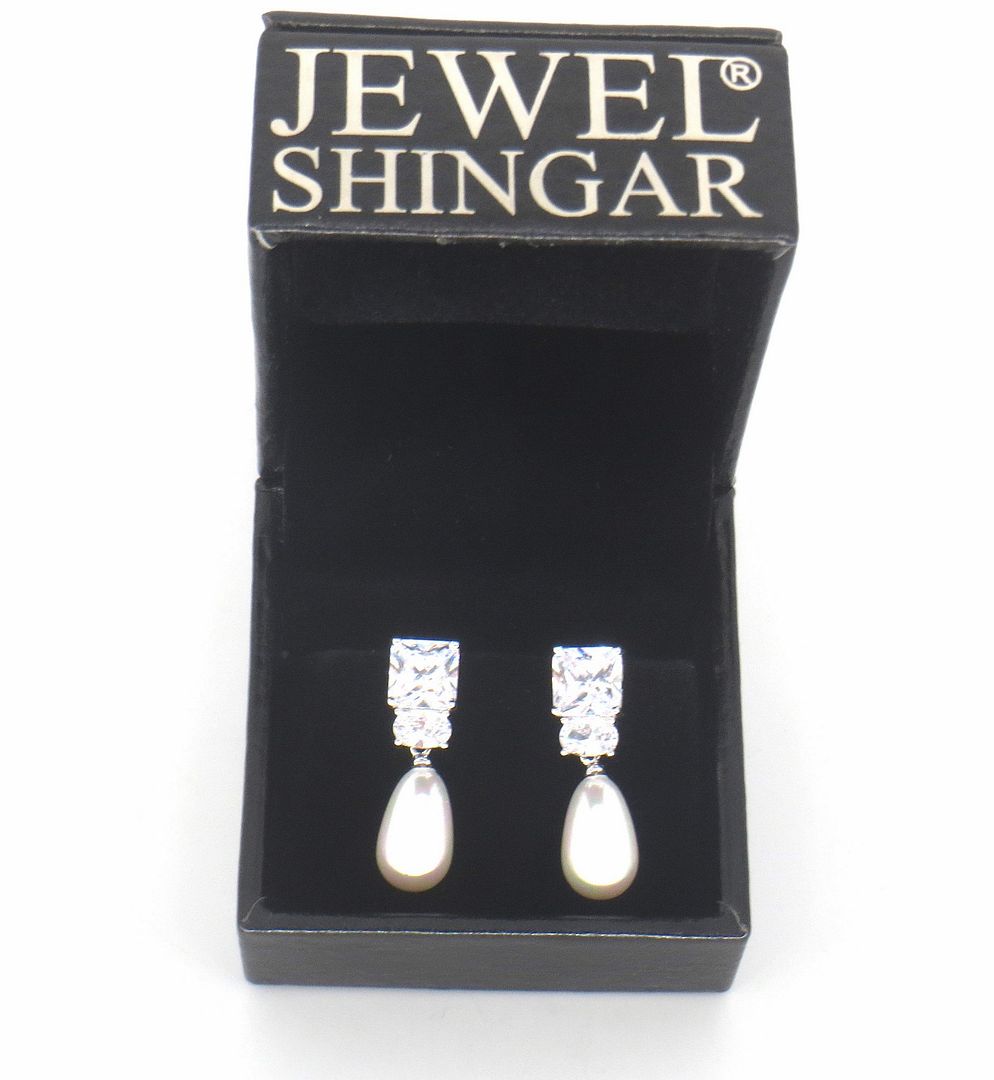 Jewelshingar Jewellery Silver Plated Swarovski Diamond Earrings For Women ( 59538SPS )