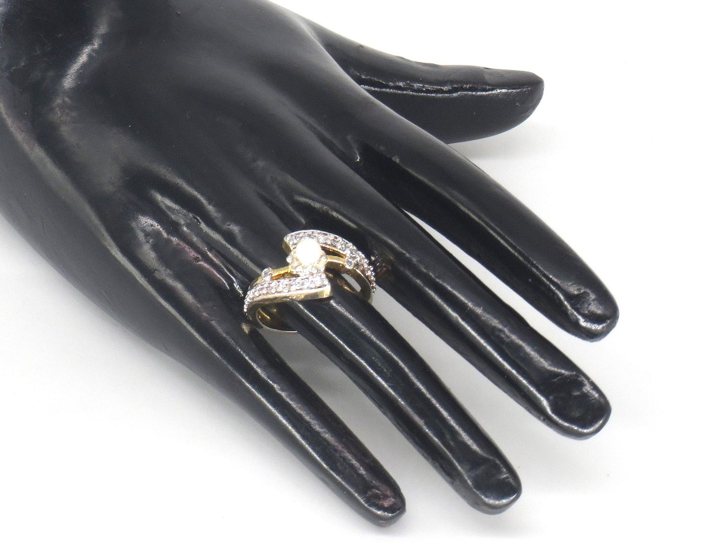 Jewelshingar Jewellery American Diamond White Colour Size 14 Gold Plated Ring For Girls ( 60059RIN )