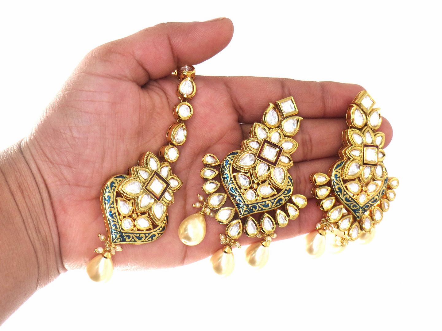 Jewelshingar Jewellery Fine Antique Polki Kundan Gold Plated Multi Colour Necklace For Women ( 60279ACS )