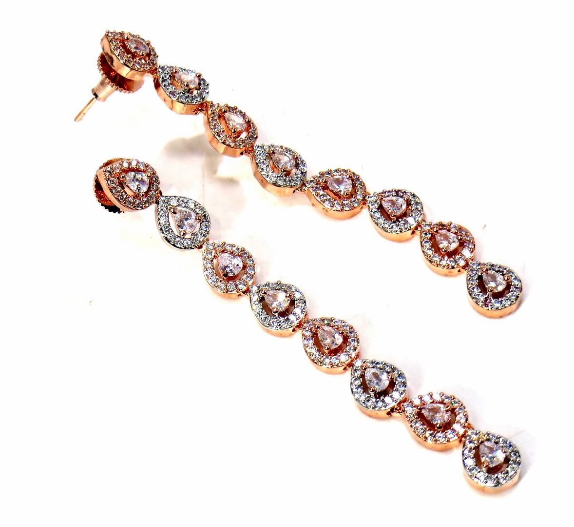 Jewelshingar Jewellery Silver Gold Plated Diamond Earring For Women ( 60902EAD )