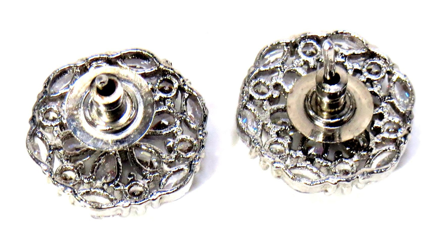 Jewelshingar Jewellery Silver Plated Diamond Earring For Women ( 61002GJT )