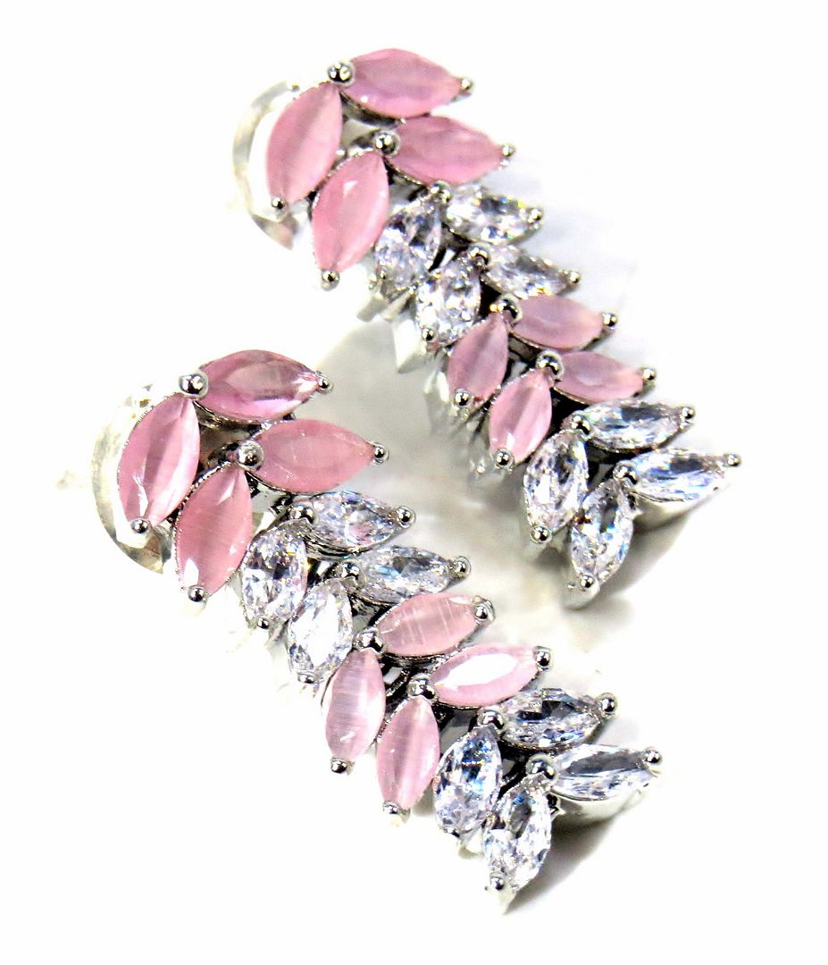 Jewelshingar Jewellery Silver Plated Diamond Earring For Women ( 61054EAD )