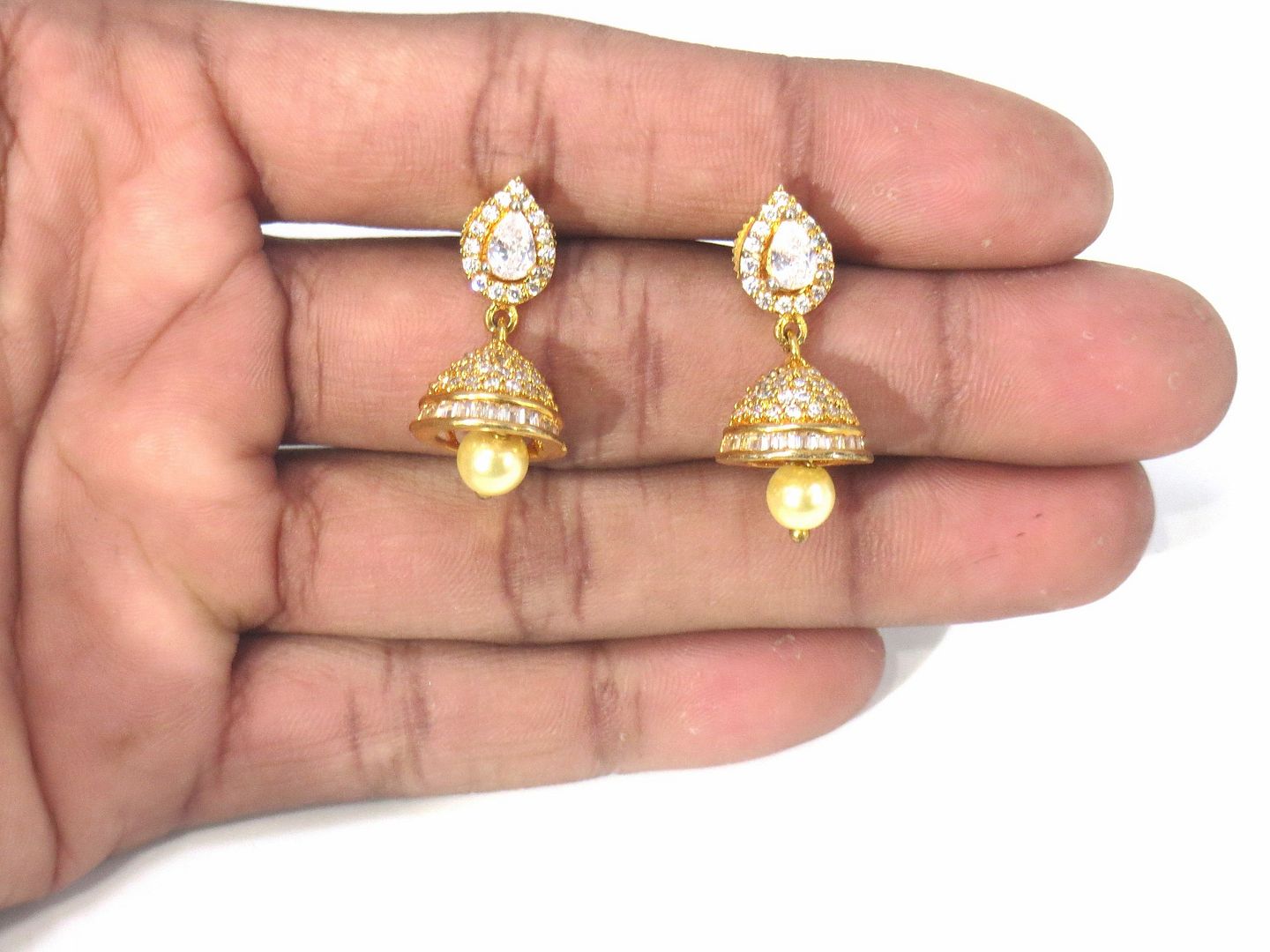 Jewelshingar Jewellery Gold Plated Diamond Earring For Women ( 61087EAJ )
