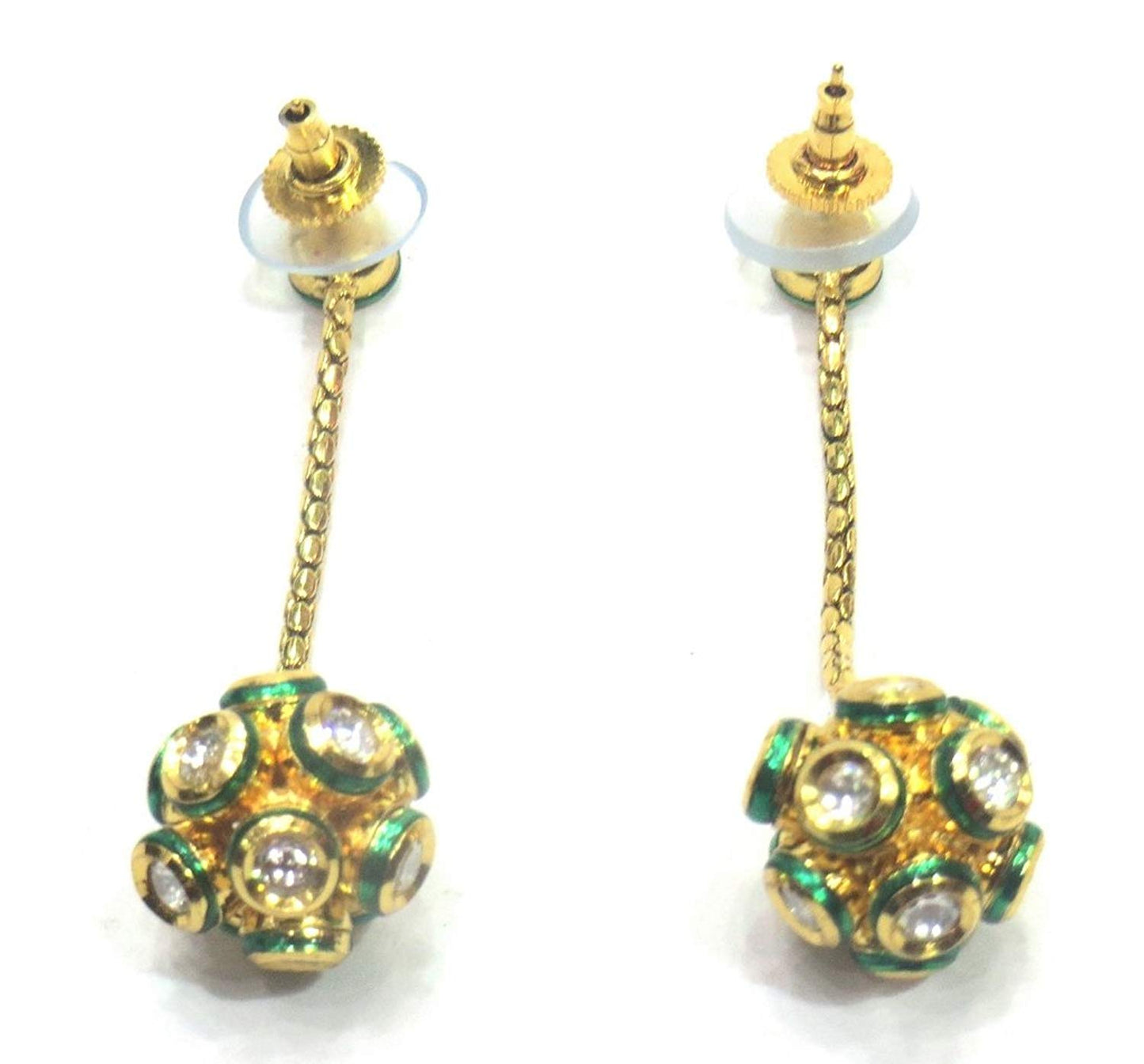 Jewelshingar Jewellery Polki Kundan Dangle & Drop Earrings Earings For Women ( 37355-ace )