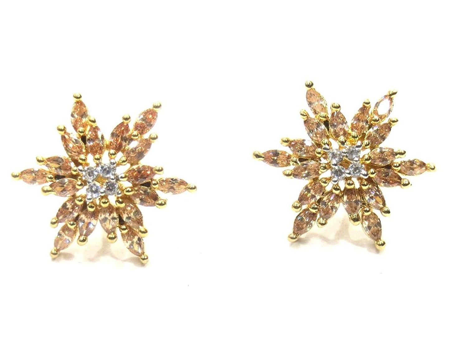 Jewelshingar Jewellery Fine Gold Plated Stud Earrings For Girls ( 35104-gjt )