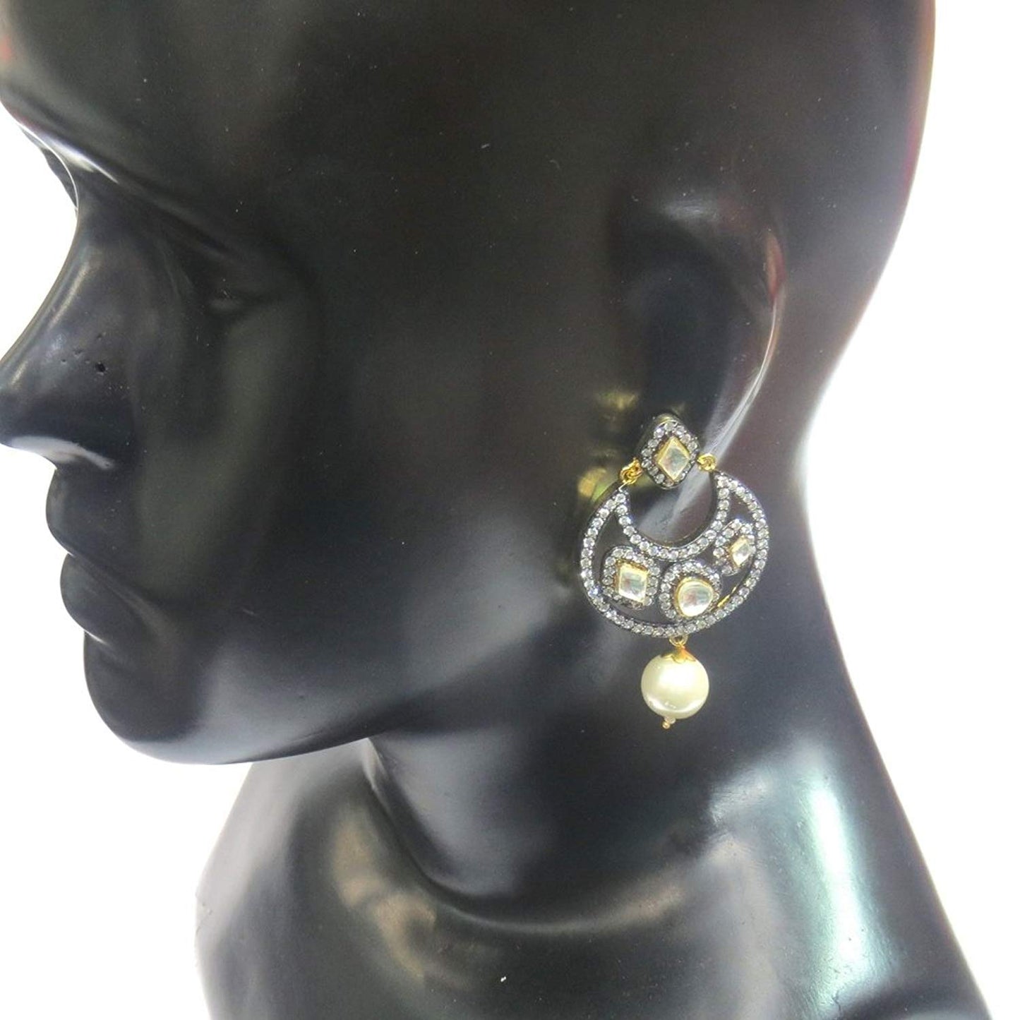 Jewelshingar Jewellery Fine Black Plated Dangle & Drop Earrings For Women ( 31871-pe-victorian )