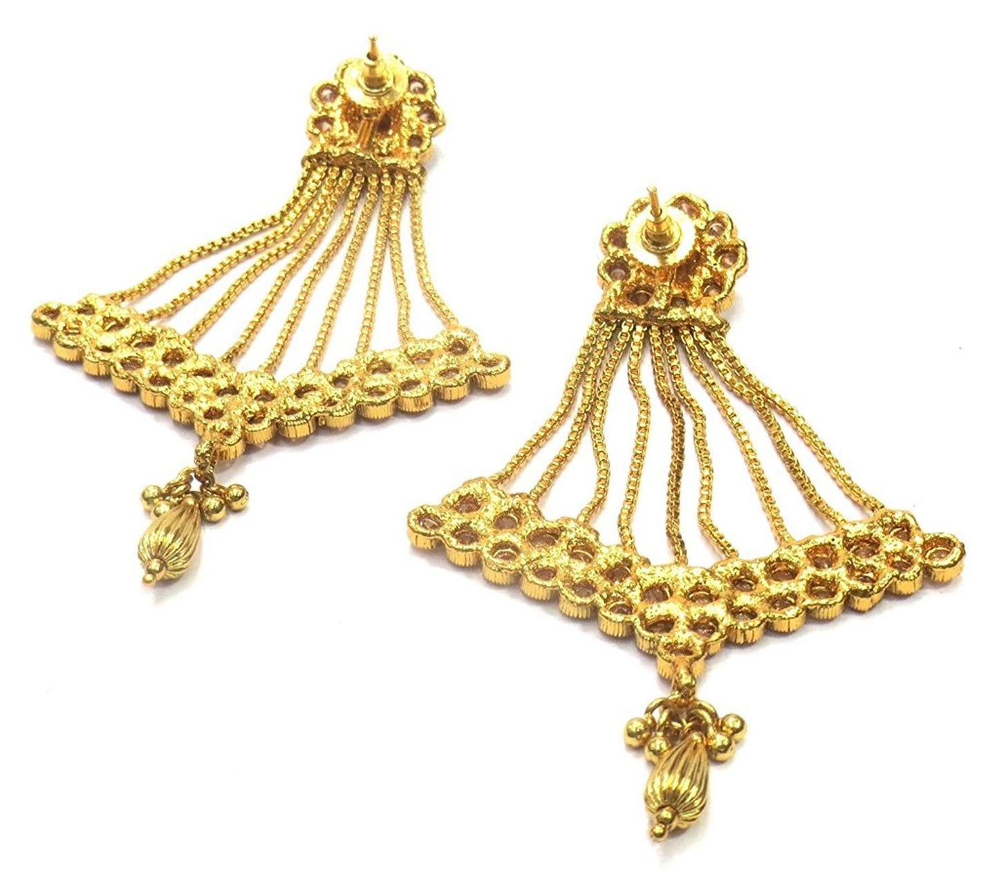 Jewelshingar Jewellery Fine Gold Plated Dangle & Drop Earrings For Girls ( 34936-pe )