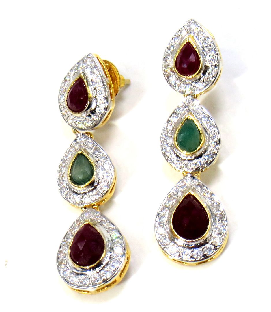 Jewelshingar Jewellery Gold Plated Diamond Earring For Women ( 61117EAD )
