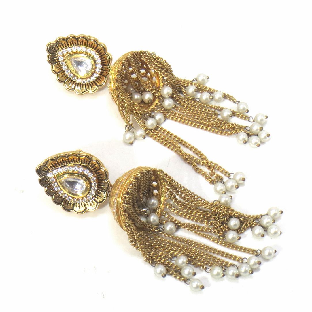 Jewelshingar Jewellery Gold Plated Diamond Jhumki For Women ( 61154ACE )